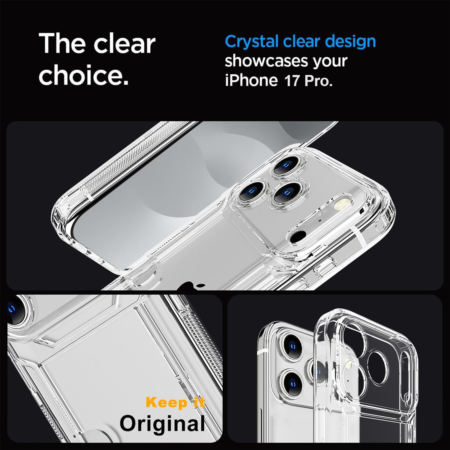 AICase Compatible with iPhone 17 Pro Case with Card Holder Clear, Slim Thin Lightweight Transparent Wallet TPU Protective Phone Case with Credit Card Slot Compatible with iPhone 17 Pro - Image 4