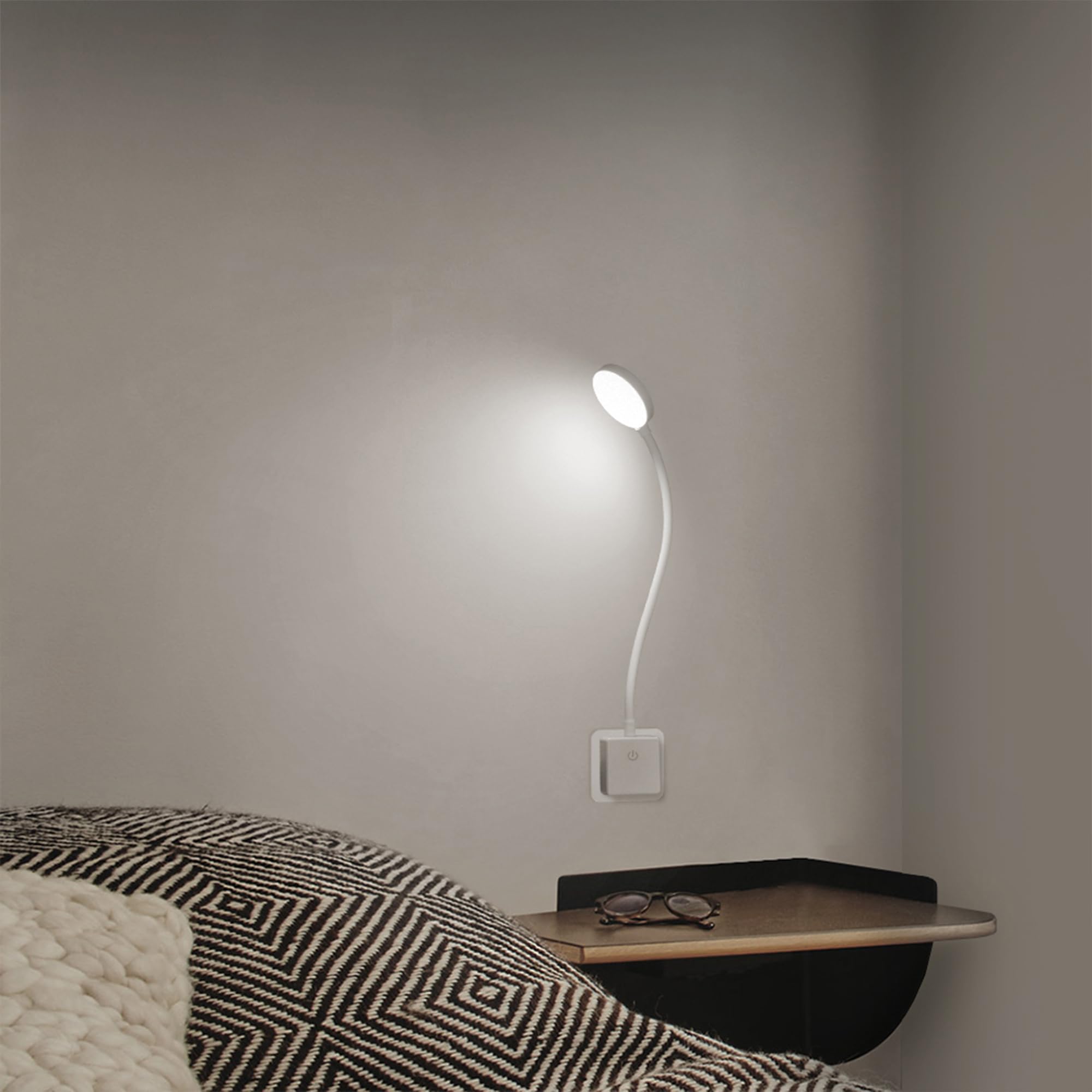 Lampe De Lecture Murale ENUOTEK - LED Tactile 4 Luminosités - Port USB 2A - 4000K