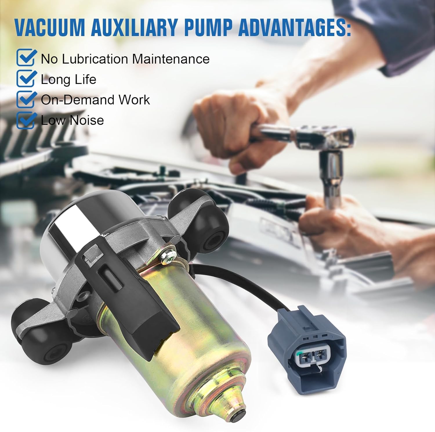 Vacuum Pump Power Brake Booster Auxiliary Pump Brake Vacuum Pump Assembly,Vacuum Pump for Brakes,Electric Brake Vacuum Pump