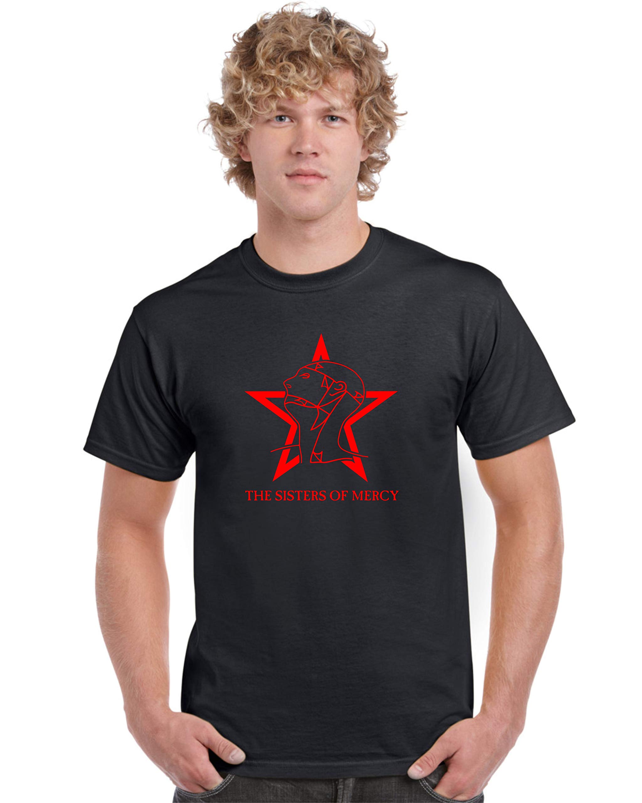 Ameiva Apparel Men's Black The Sisters Of Mercy Red Logo T Shirt (Xl)
