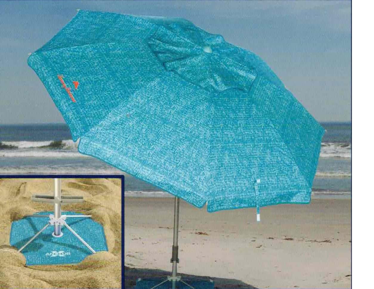 Tommy Bahama Sombrilla de Playa Celeste 2.30 m de Diámetro con UPF 50+