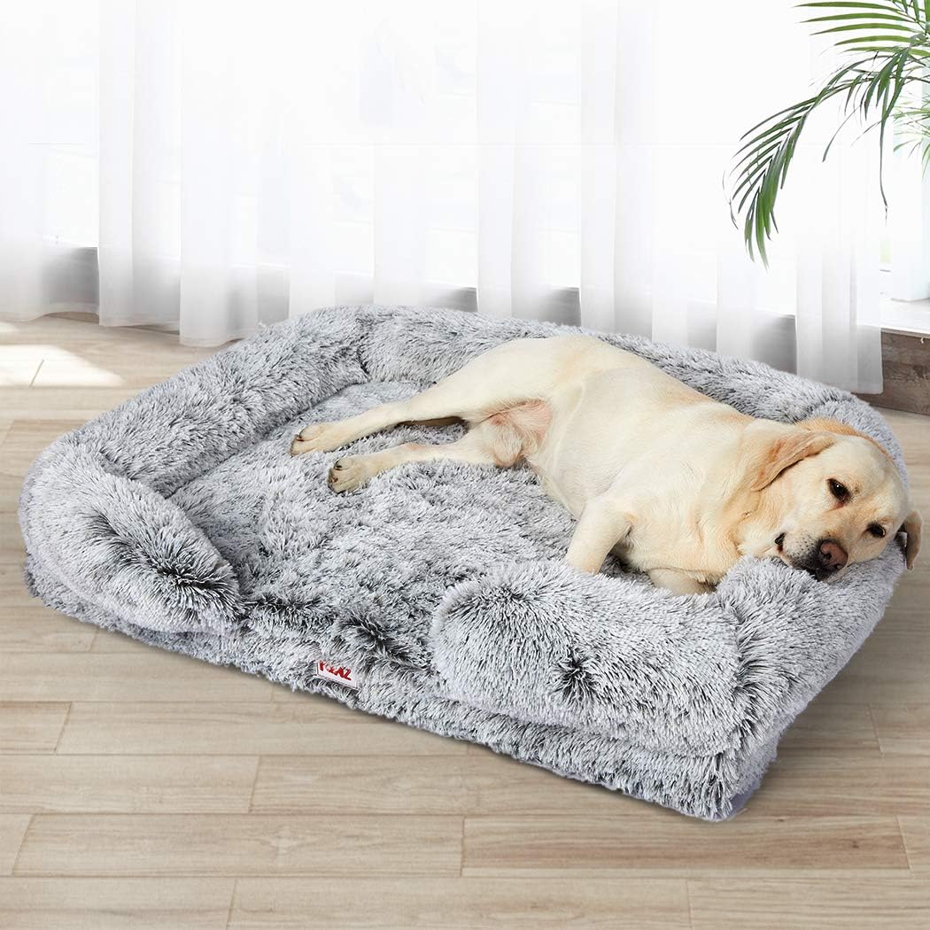 PaWz Orthopedic Soft Warm Cushion Sofa Pet Bed Mat, Large Dog Calming Beds with Washable Cover