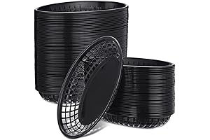 Restaurant Baskets, 100 Pack Oval Fry Basket for Food, Plastic Fry Baskets,...