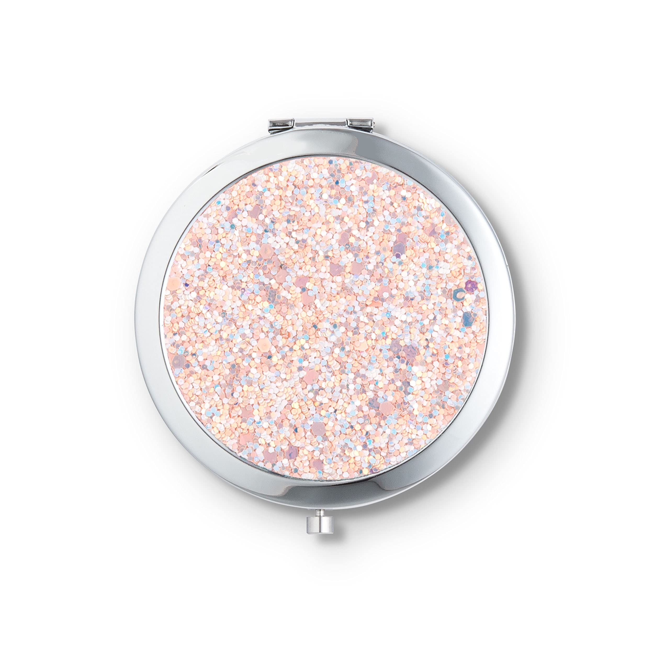 Glitter Compact Mirror - Silver or Rose Gold Paris Hilton Rose Gold Compact Mirror – Treasures by Dawn  main image 4
