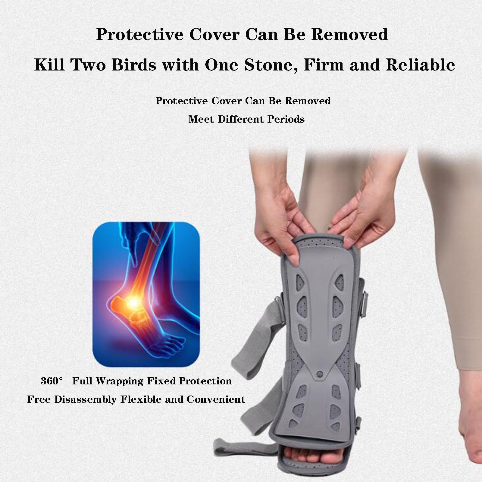Barefoot Corrector, Tobillera con Cordones rápidos for Lesiones por esguince de Tobillo o pie Bota for fracturas(1 Pair,Large)