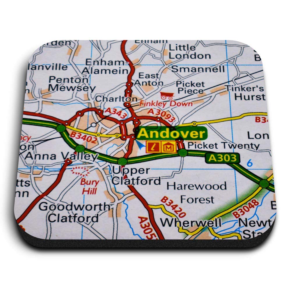 Destination Vinyl Ltd Multicolor 1 X Square Mdf Fridge Magnet - Andover England Travel Uk Gb 44098