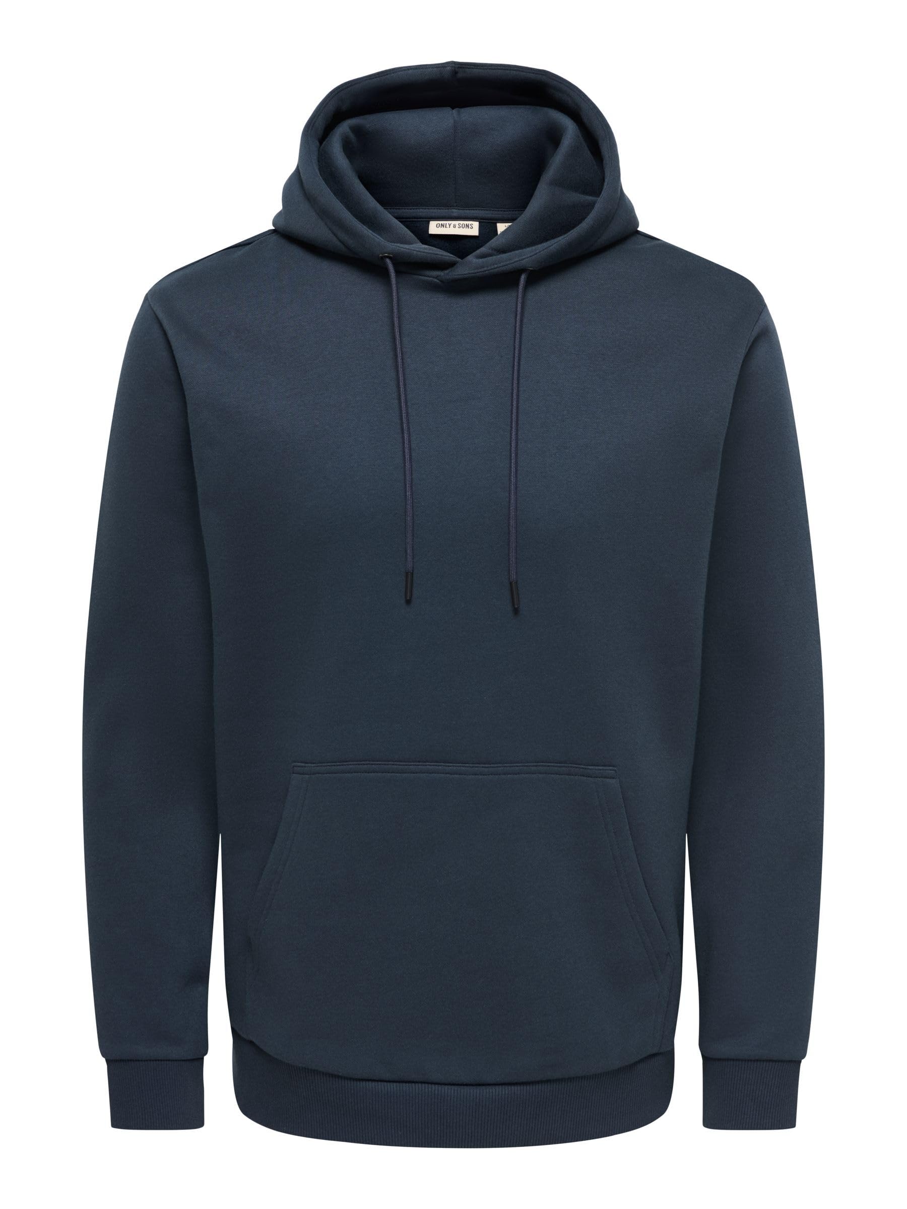 Only & Sons Male Hoodie ONSCERES Sweatshirt, Dark Navy, XL