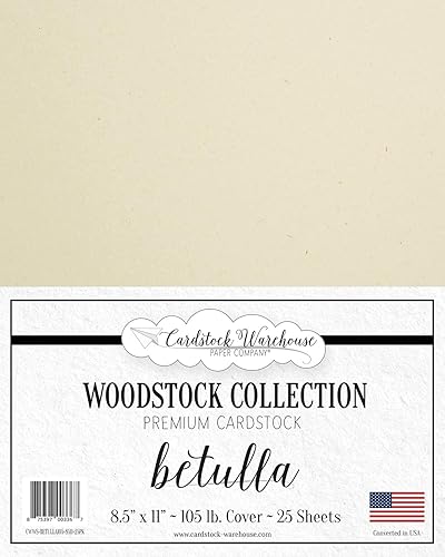 Vista 22 de Cardstock Warehouse Woodstock Betulla - Papel de cartulina de primera calidad, color blanco hueso, 12 x 12 pulgadas, 105 libras, 10.05 oz/m², 25