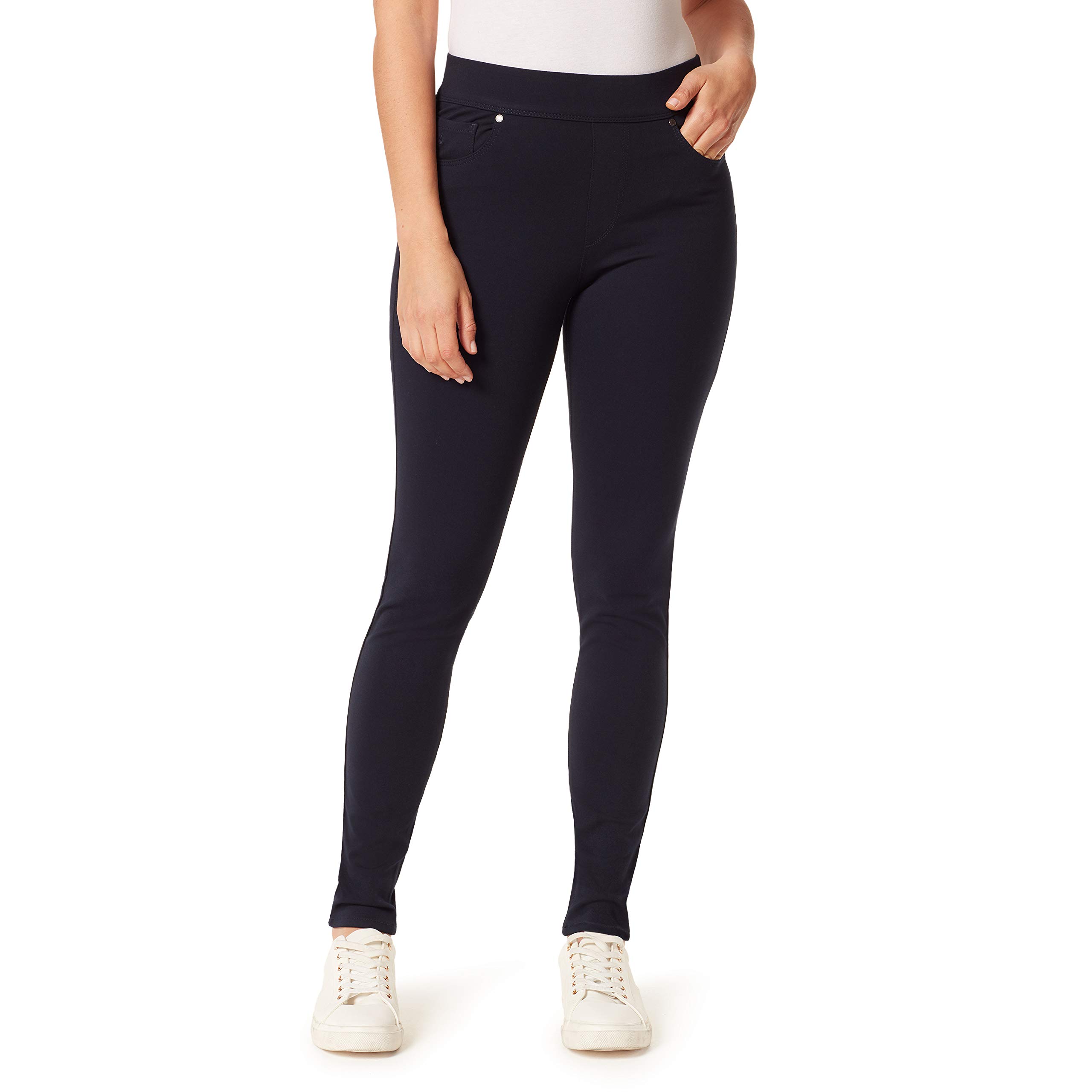 Gloria Vanderbilt Womens Avery Slim Pull on Pant Petite