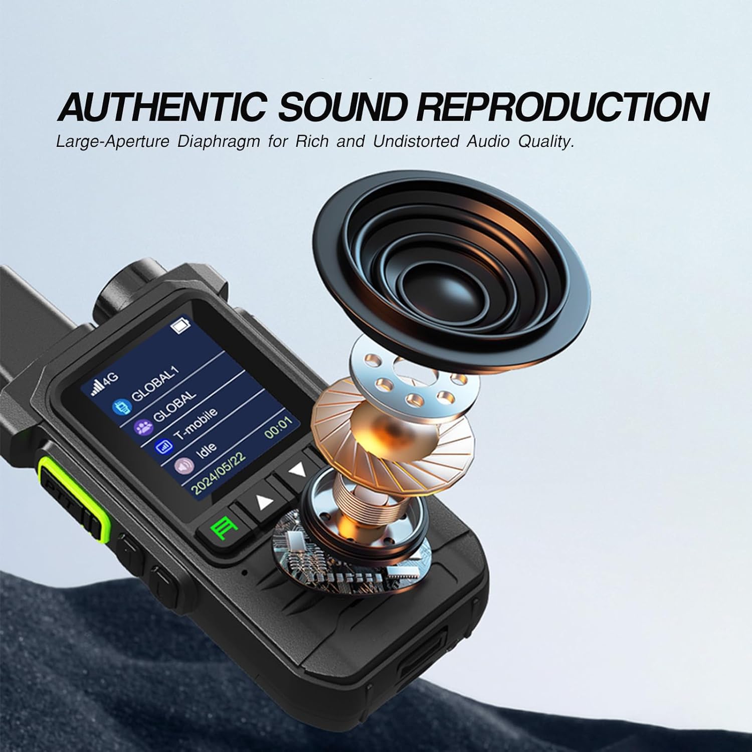 Lifetime Free Global Walkie Talkies Unlimited Range 4G PoC Radio Nationwide Handhold Long Distance PTT Two Way Radio Portable Radios with Flashlight for Family and Work Teams(2 Pack with SIM)