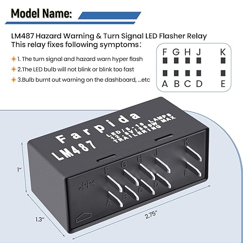 Miniatura 5 de LM487 10383321 15764135 15231201 Relé LED intermitente compatible con Chevy GMC Cadillac Hummer 2003-2007 advertencia de peligro y intermitente,