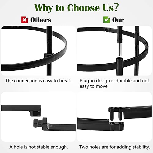Miniatura 5 de Enrejado de obelisco de jardín para plantas trepadoras al aire libre, 6 pies, rosal, enrejado redondo para macetas, enrejado de flores de metal a