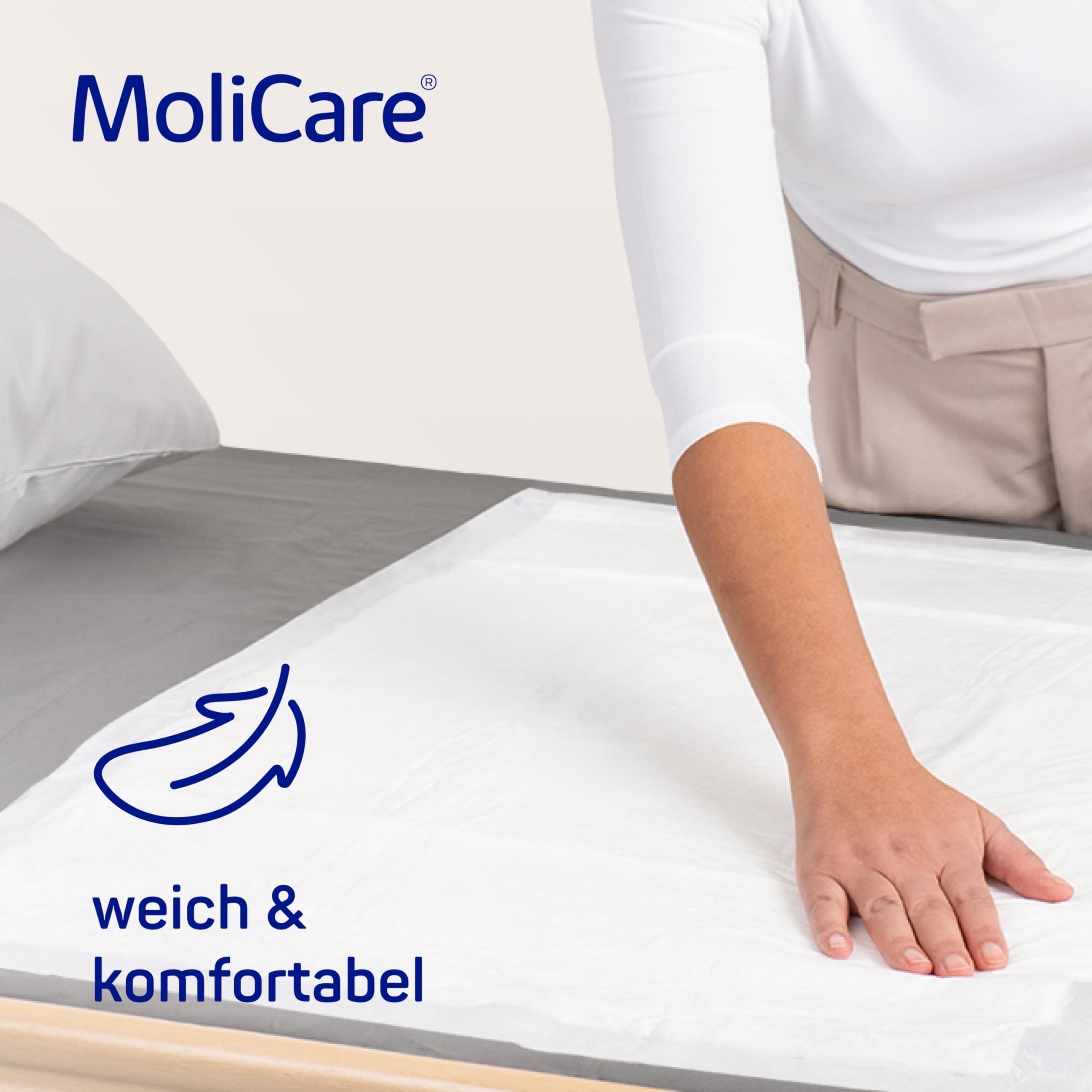 Molicare Premium Bed Mat 9 Gouttes : Alèse de lit avec Noyau Absorbant en Flocons de Cellulose, 60 x 90 cm, 15 pièces