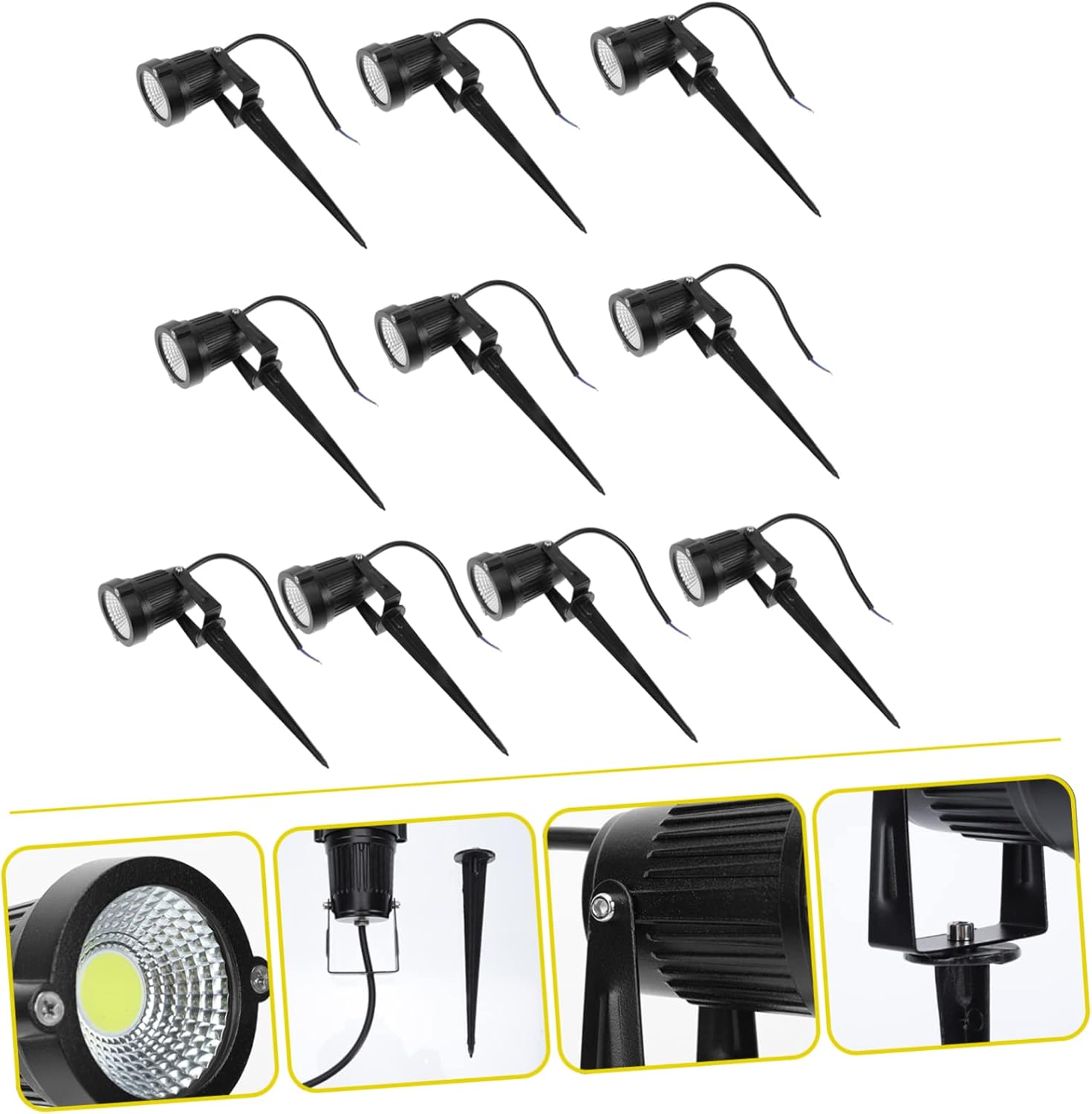 10pcs Led Garden In-ground Lights Outdoor Decorative Landscape Lighting for Pathways Patios and Yards Rated Bright Illumination