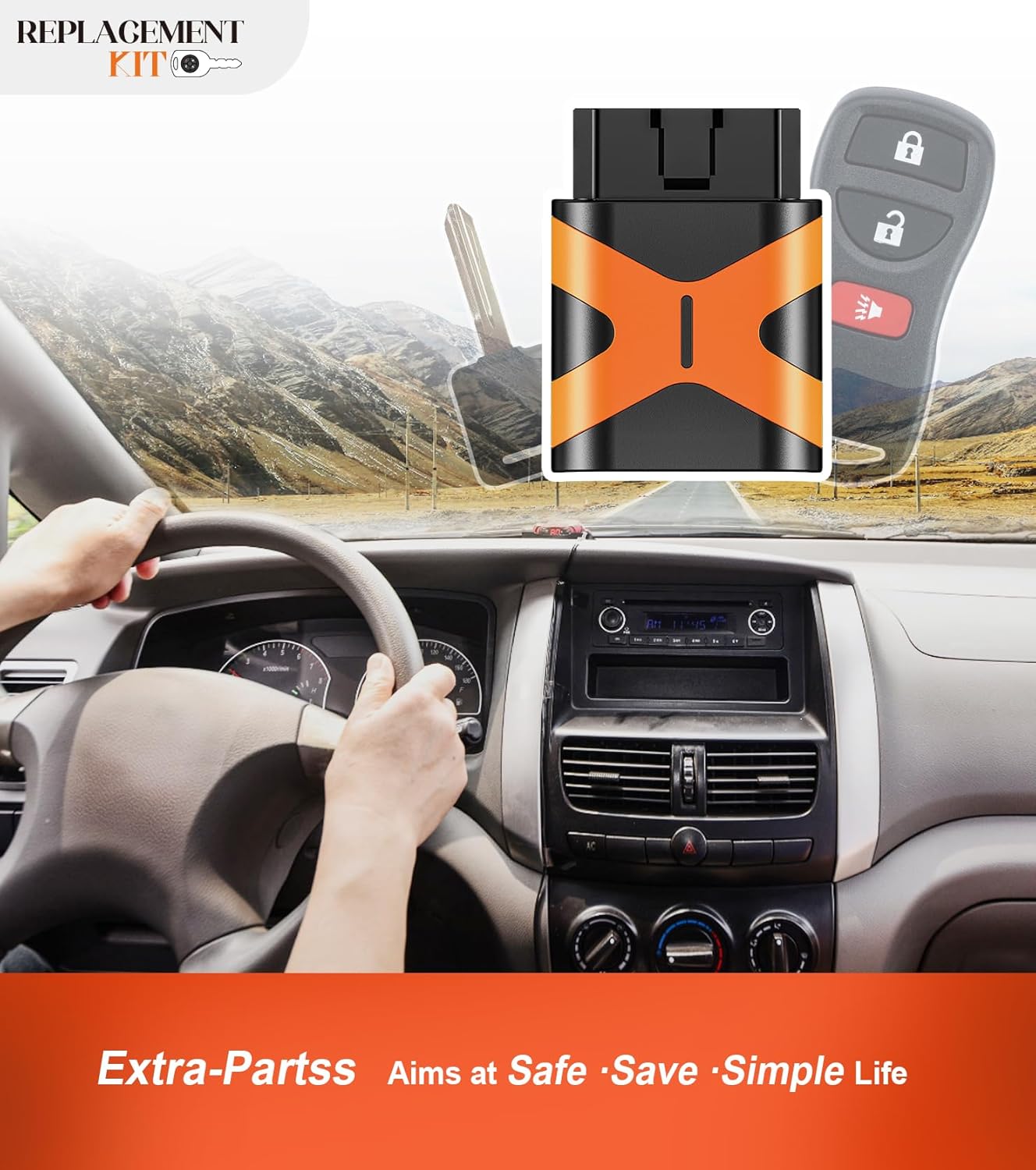 Simple OBD Key and Remote Car Key Fob Replacement for Nissan KBRASTU15 + 46 Chip Key fits Titan 2004 2005 2006 2007 2008 2009 2010 2011 2012 2013 2014 2015 (3 Button)