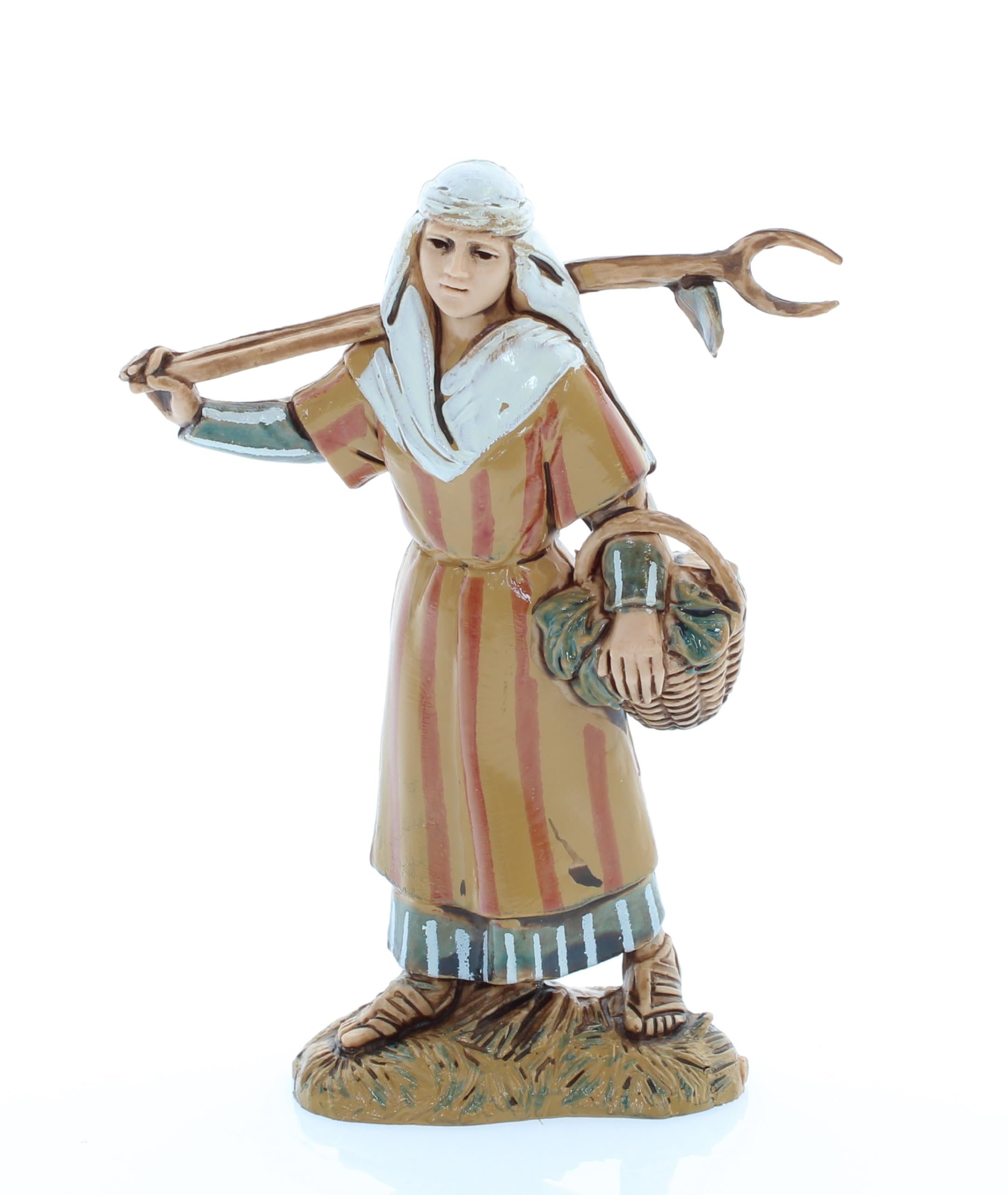 Moranduzzo Young Peasant Woman for Nativity Scene of 4 Inch Scale 1:20 - Unbreakable Nativity Figures - Arabic Style, Hand-Finished Painting, Official Product, Made in Italy, Sculptor M. Landi