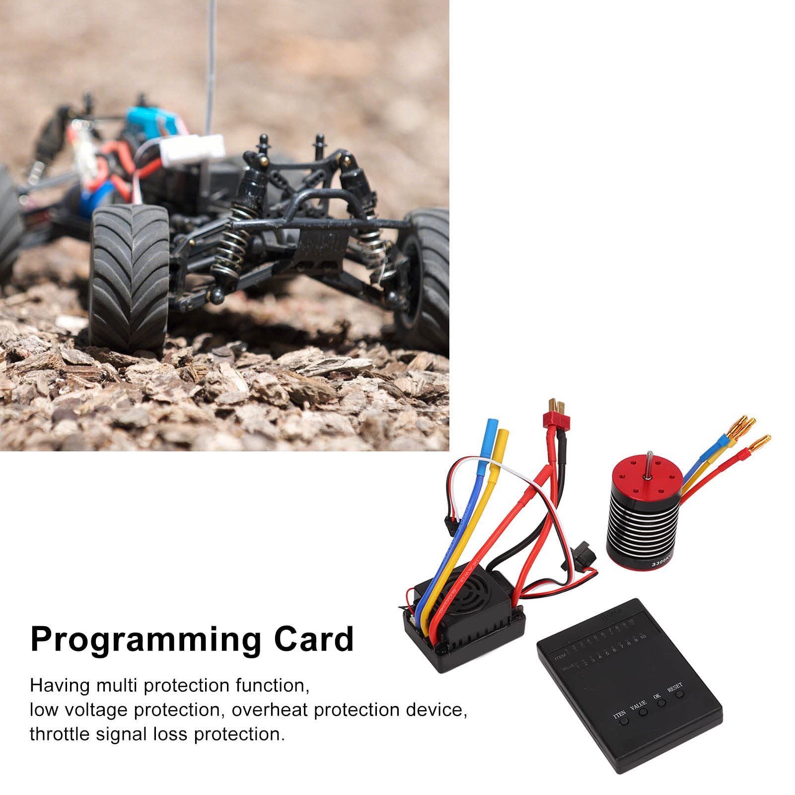 RiToEasysports Silnik Bezszczotkowy 3300KV, Ulepszony F540 3300KV Silnik 60A Wodoodporny ESC Combo CNC 6061 T6 Aluminiowe obudowę dla Samochodu Zdalnego Sterowania 1:10 RC