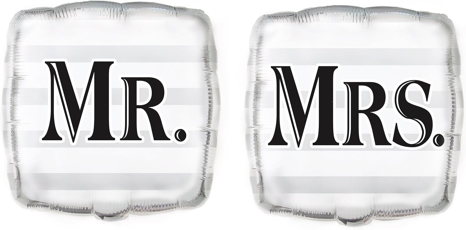 "MR." and"MRS" Wedding Balloons 18" Foil Square Silver