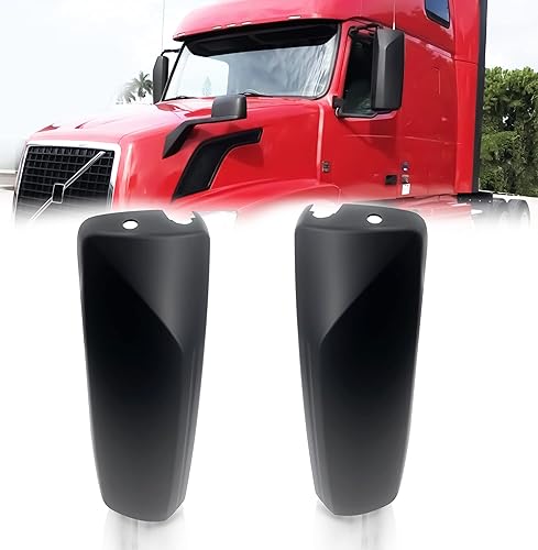 TORQUE Cubierta de espejo de puerta de repuesto para Volvo VNL 2004-2018 semi camiones negro mate curvado juego de cubierta curva lado izquierdo LHD
