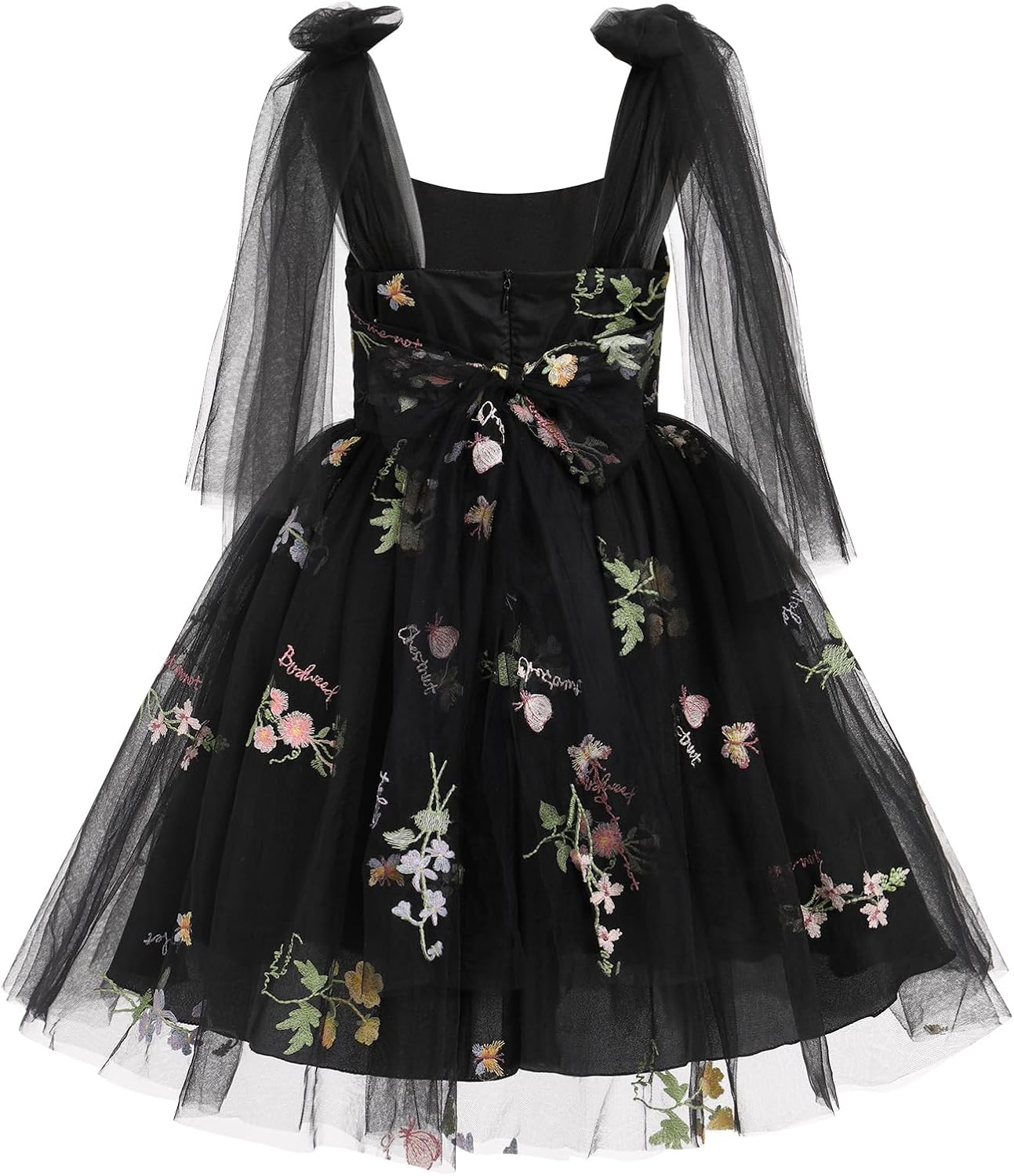 Flower Girl Floal Lace Tulle Dress Princess Backless Wedding Junior Bridesmaid Pageant Communion Dance Maxi Gown - Image 3