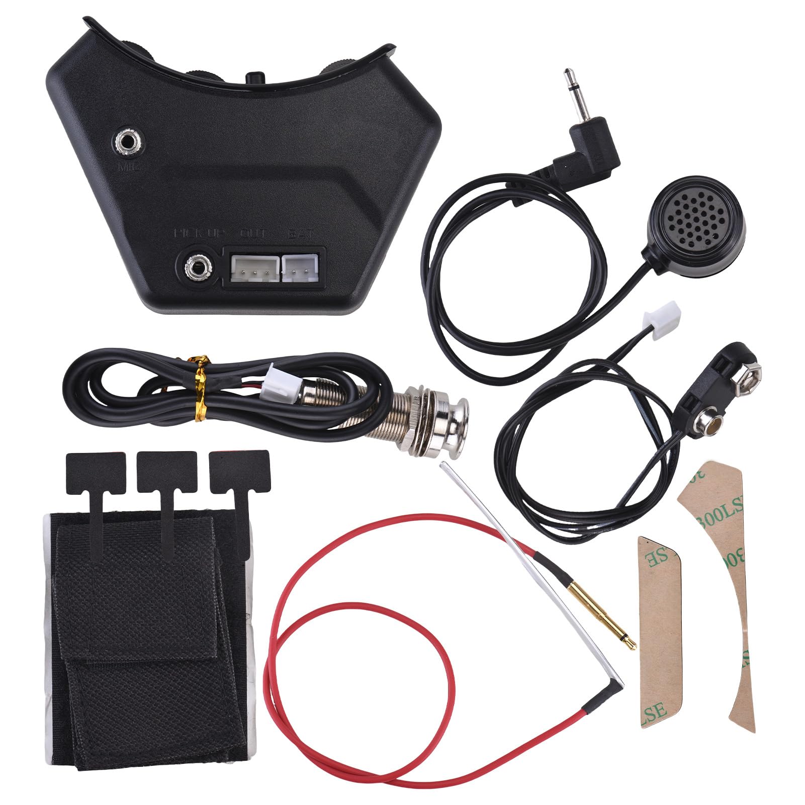 Domary Pickup Piezoelettrico Attivo nella Buca con Doppia modalità di Pickup e Controllo del Volume per Chitarra e Chitarra Folk