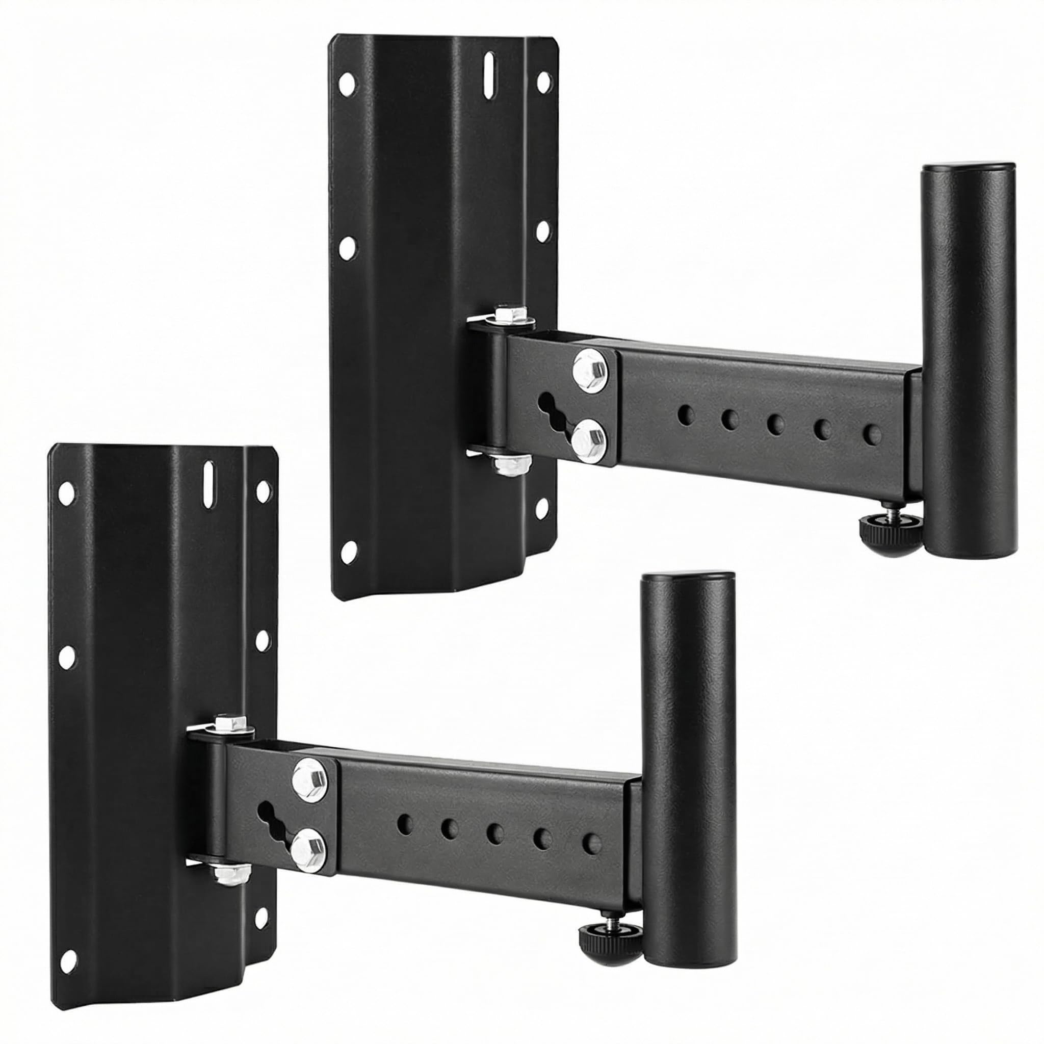 QWORK® 2 pezzi supporto da parete per altoparlanti, staffa per altoparlanti DJ e PA, lunghezza regolabile, angolo regolabile, capacità di carico di 35 kg