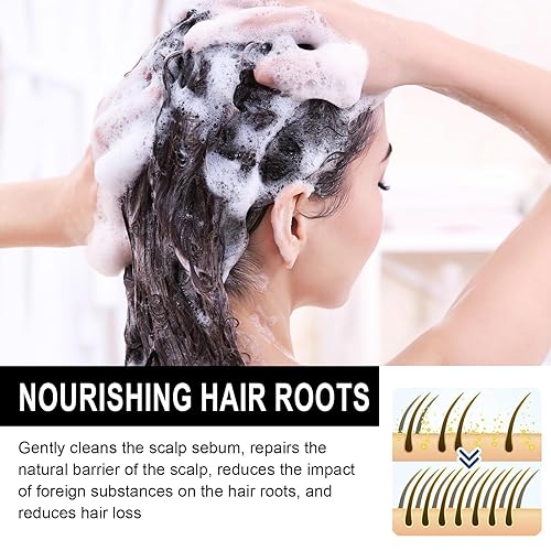 Miniatura 5 de Champú y acondicionador de aceite de ricino negro jamaicano para adelgazar el cabello y volver a crecer, champú para engrosar el cabello revive,