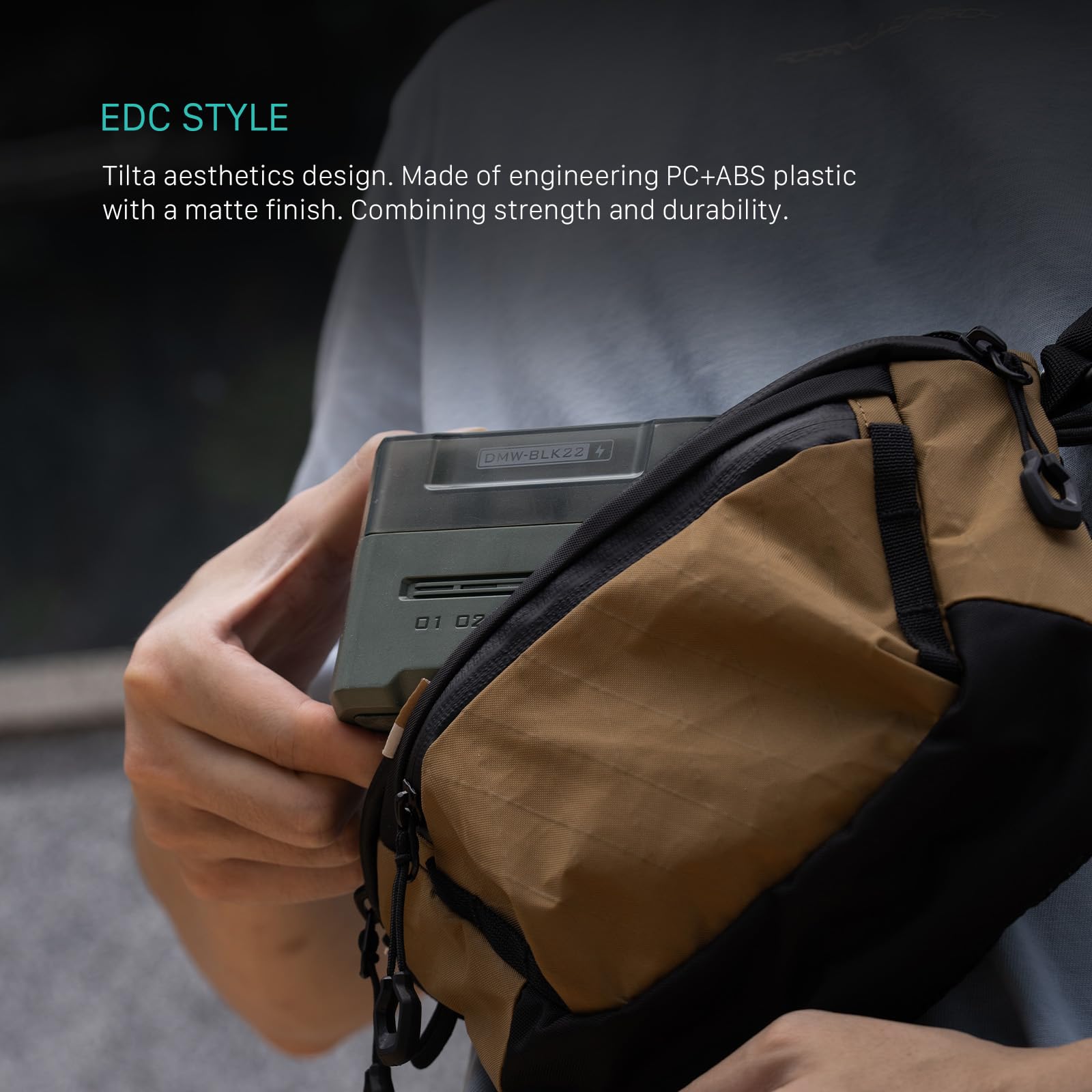 Tilta DMW-BLK22 - Stazione di ricarica portatile – verde | carica 4 batterie w/USB-C PD 45 W ricarica rapida | sicura per Lumix DC-S5, S5II, S5IIX, S5M2, S5M2X, S1RII, GH6, GH6L, GH5II, G9M2