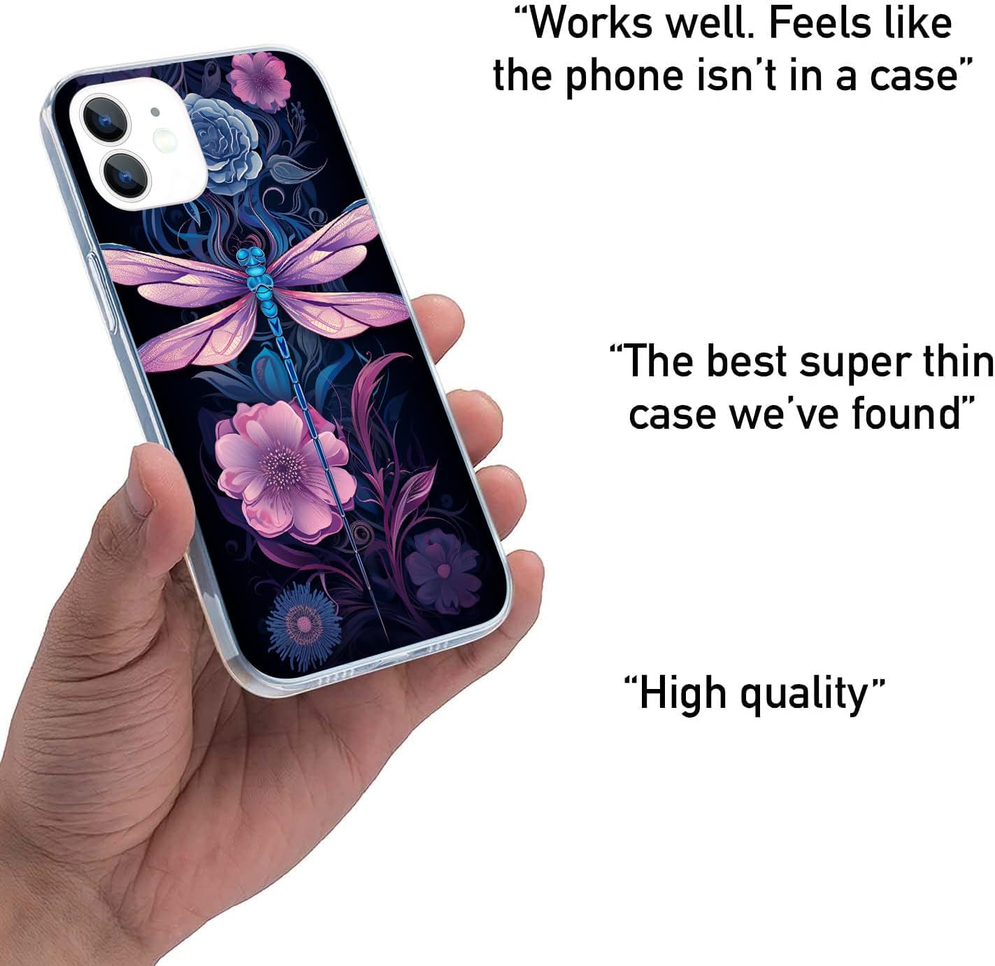Compatible with iPhone 11 Case, Psychedelic Blue Dragonfly Slim Cover for Design Soft Clear TPU Protective Cover with Design for Women, Girls, Pattern-9 image 4