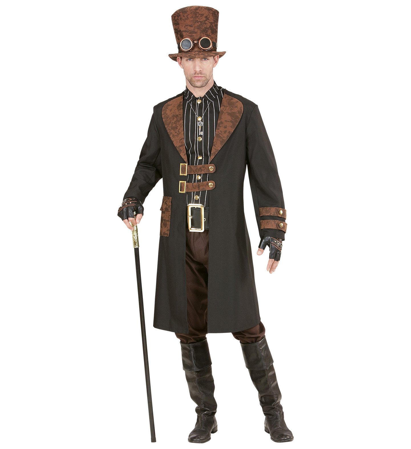 W WIDMANN MILANO Party Fashion - Disfraz steampunk, abrigo con camisa, sombrero, para carnaval