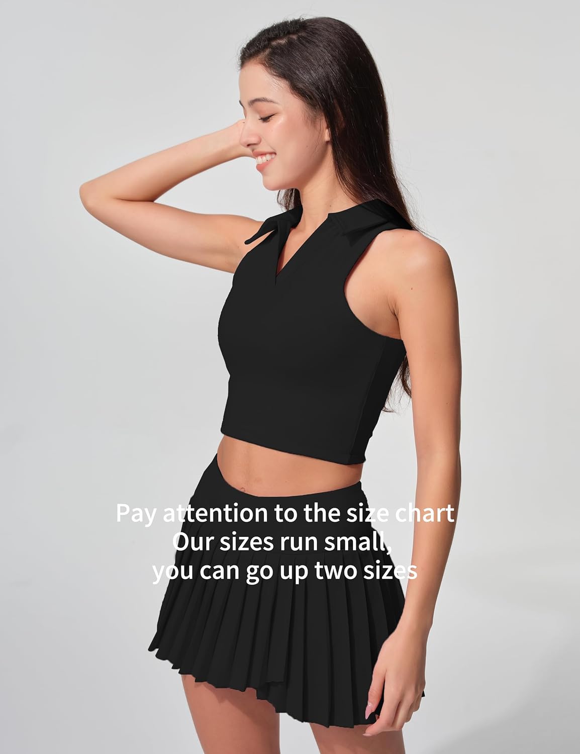 Womens Golf Shirt Sleeveless Polo Collared Tennis Shirts for Women Athletic Workout Cropped Tank Tops - Image 4