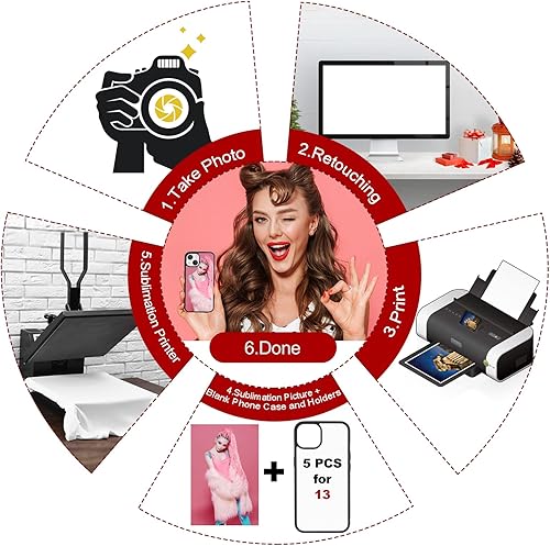 Miniatura 5 de Weewooday 6 fundas de teléfono en blanco de sublimación 2D, funda de goma suave antideslizante compatible con iPhone 1212 Pro, funda protectora de