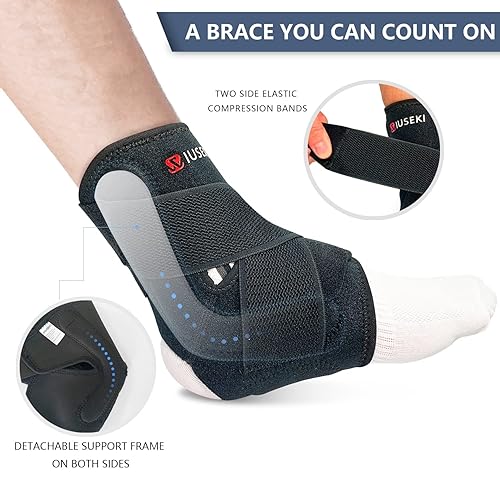 Miniatura 2 de wiuseki Paquete de 2 estabilizadores de tobillo, dolor y molestias de esguince de tobillo para hombres y mujeres, recuperación de lesiones, soporte