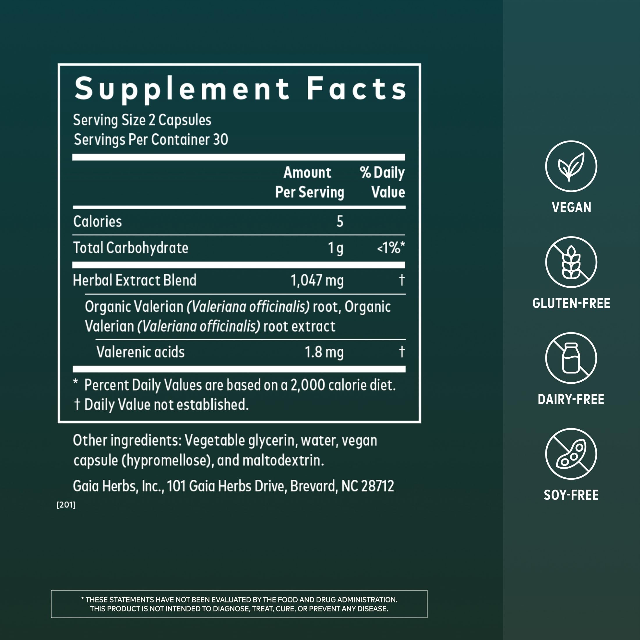 Gaia Herbs Valerian Root, 60 Vegan Capsules, 30 Servings — Amazon image 2