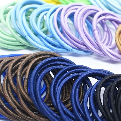 Miniatura 4 de Lazos para el pelo de bebé para niñas pequeñas, 200 unidades, bandas de pelo pequeñas, sin daños, bandas de goma de nailon multicolor para el