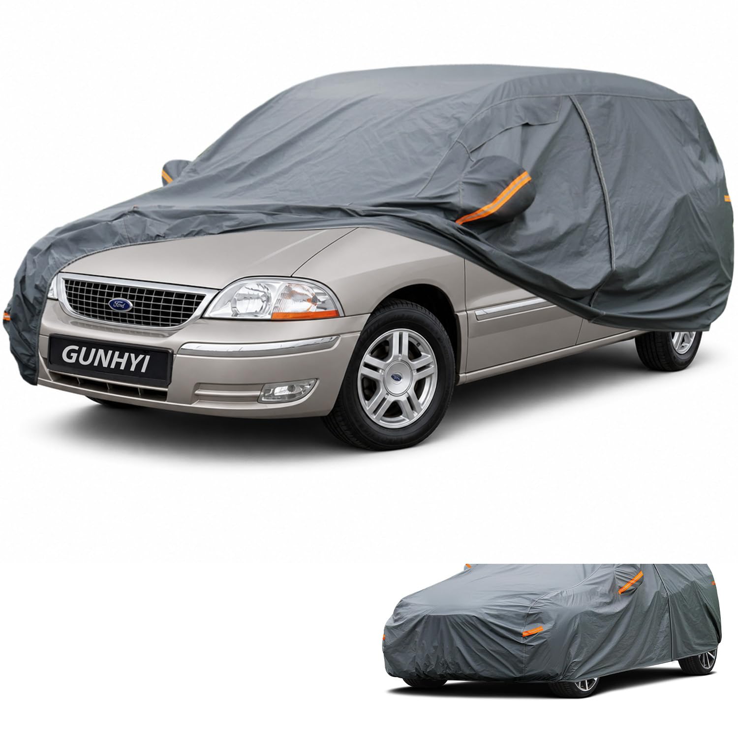 GUNHYI Premium Car Cover Custom Fit Ford Windstar, 16 Layers Heavy Duty Car Cover Waterproof All Weather with Zipper Door for Sun Rain Snow Dust Uv Protection