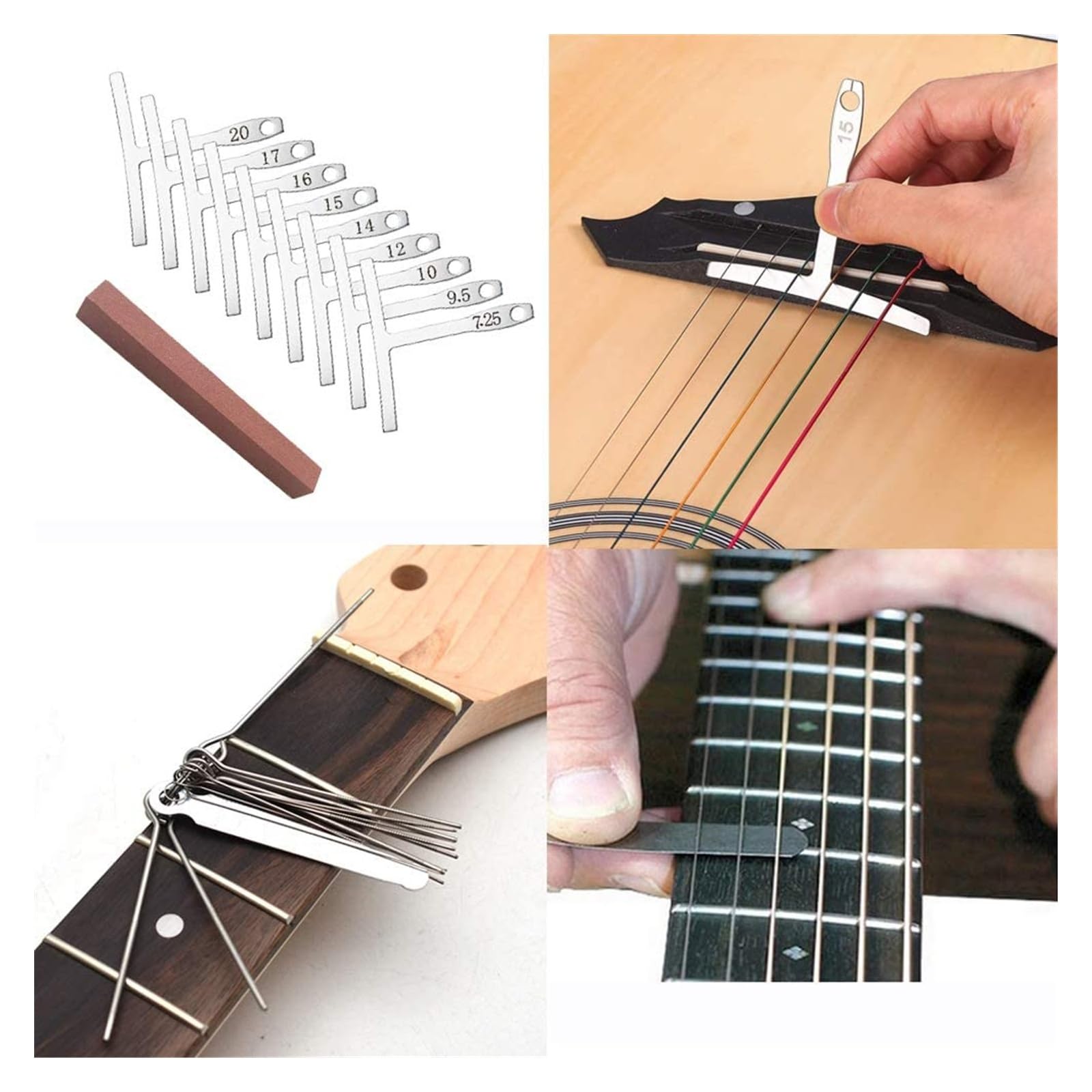 Kit de reparación de herramientas de guitarra de 72 piezas con accesorios
