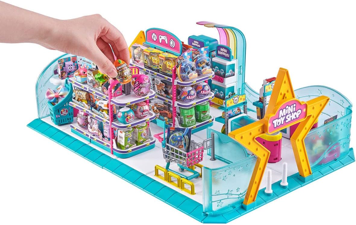 5 Surprise Brands Toy Shop Playset Series 1 by ZURU with 5 Exclusive Mystery Mini , Store and Display Your Collectibles Collection! , White