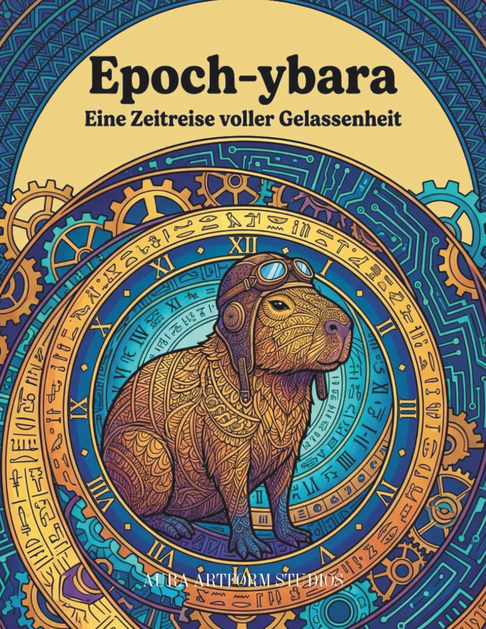 Epoch-ybara: Eine Zeitreise voller Gelassenheit: 50 historische Capybara-Abenteuer zum Ausmalen für Erwachsene | Von der Urzeit bis zur Zukunft | Anti-Stress Malbuch