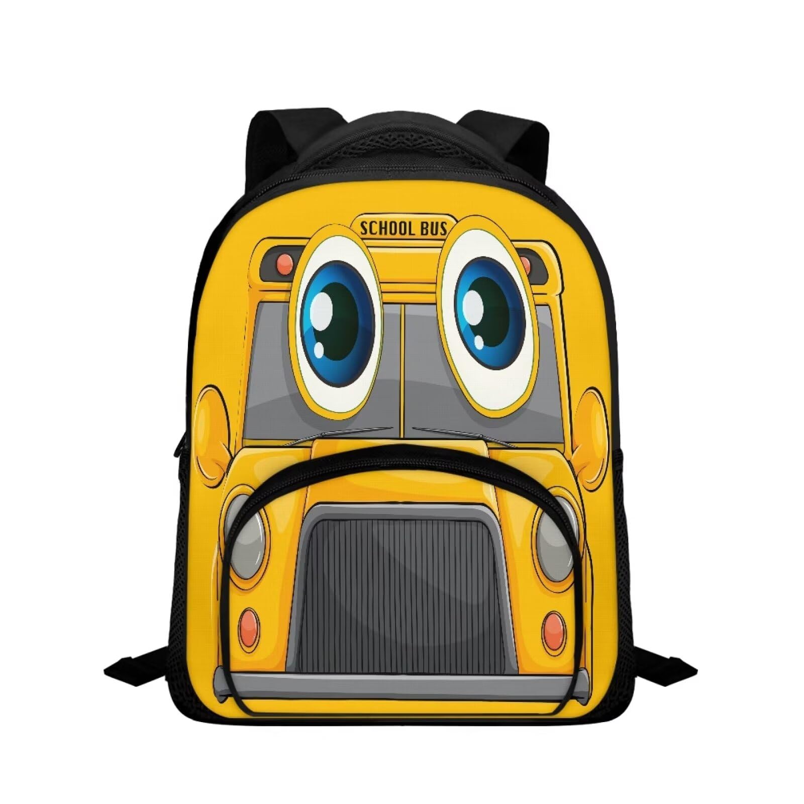 RMMRIYUE Cartoon School Bus Print Boys Girls Backpack Small Kids Backpack with Adjustable Shoulder Straps Cute Casual School Bookbag for Preschool