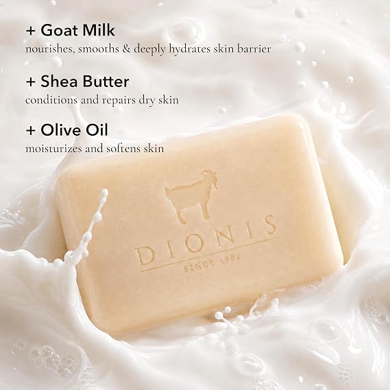Dionis Goat Milk Hand & Body Soap Bar, Milk & Honey, 3 oz, 3 Pack | Gift Set, Moisturizing Hand & Body Soap Bar with with Shea Butter and Olive Oil, Triple Milled, Safe for Sensitive Skin