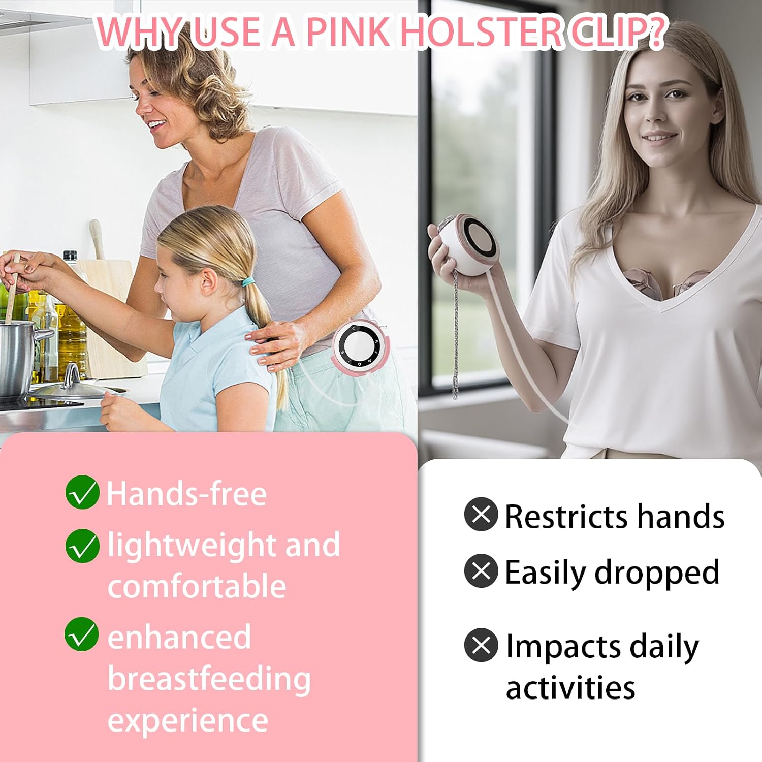 Hands-Free Pumping Holder Compatible with Momcozy Breast Pump V1 Pro | Waistband, Leggings & Belt Clip On Holster | Lightweight & Secure for On-The-Go Moms