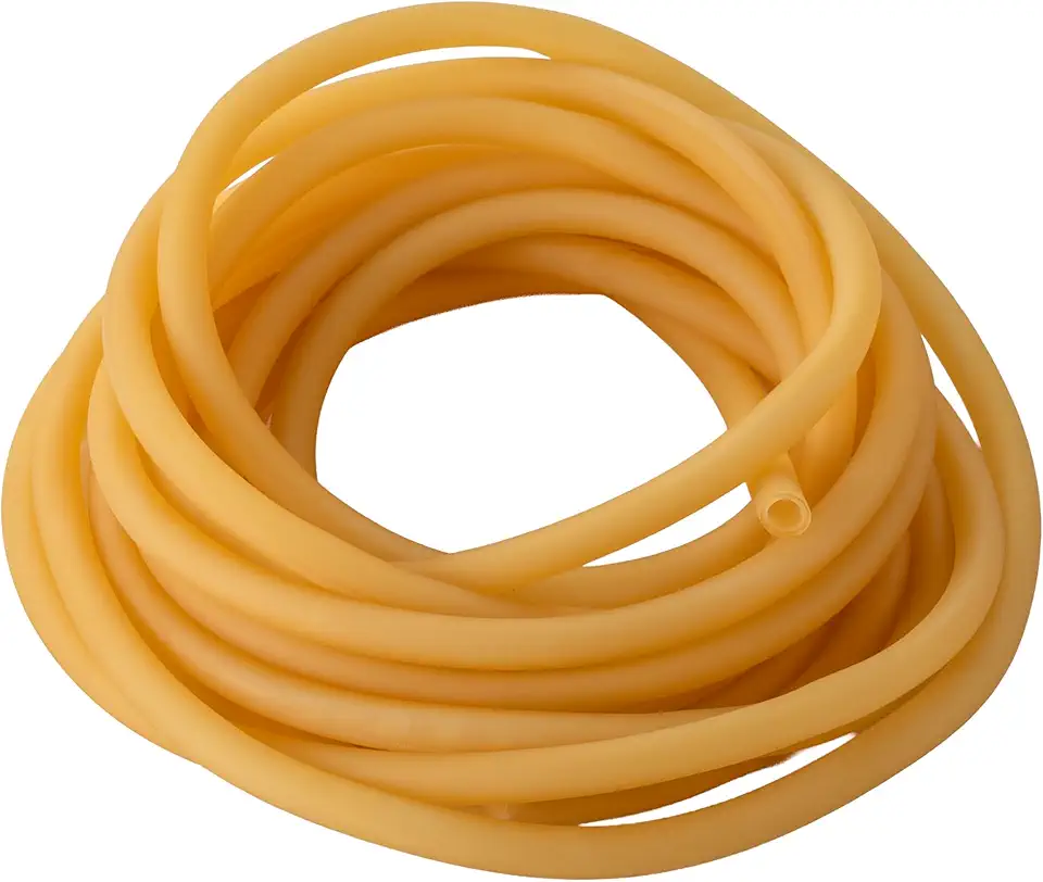 Tubo de borracha de látex natural ID 1/10.2 cm, 3/20.3 cm OD, 5 m de comprimento para mangueira de faixa elástica esportiva de catapulta de estilingue (amarelo)