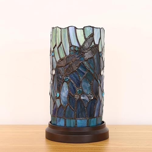 Miniatura 8 de Lámpara de mesa estilo Tiffany para dormitorio, mesita de noche, mesita de noche, lámpara de noche, luz de fiesta, hecha a mano, Art Home Deco