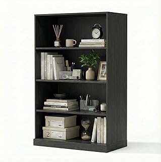 Casaphoria 49" H Wooden Bookshelves, 4 Tier Wide Bookshelf with Adjustable Shelves, Deep Farmhouse Bookshelf for Living Room,Bedroom & Home Office