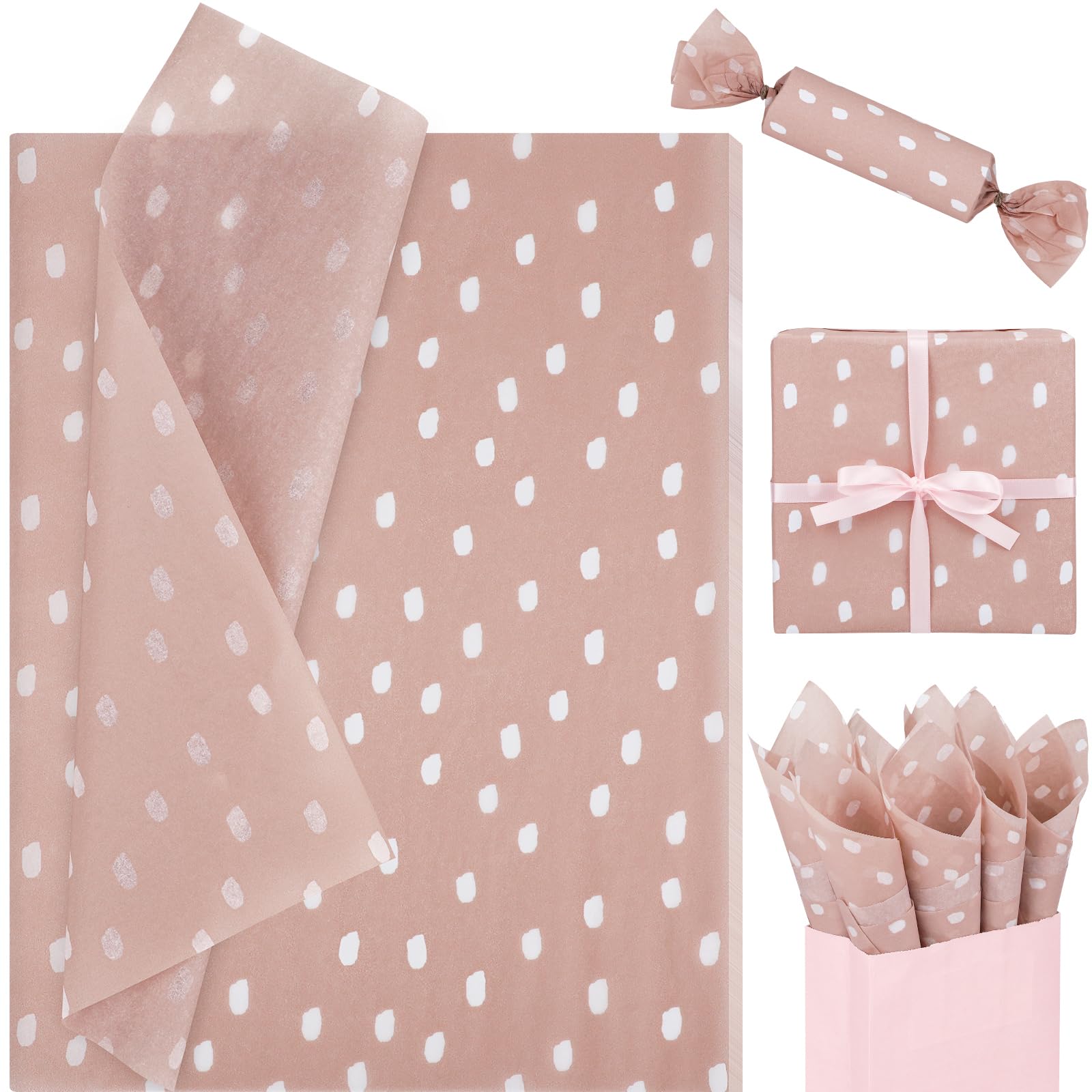 Pink Tissue Paper Ruffeled Tissue Paper Pink Hi Sasara Pink Doodle Dot Tissue Paper - 30 Sheets ...