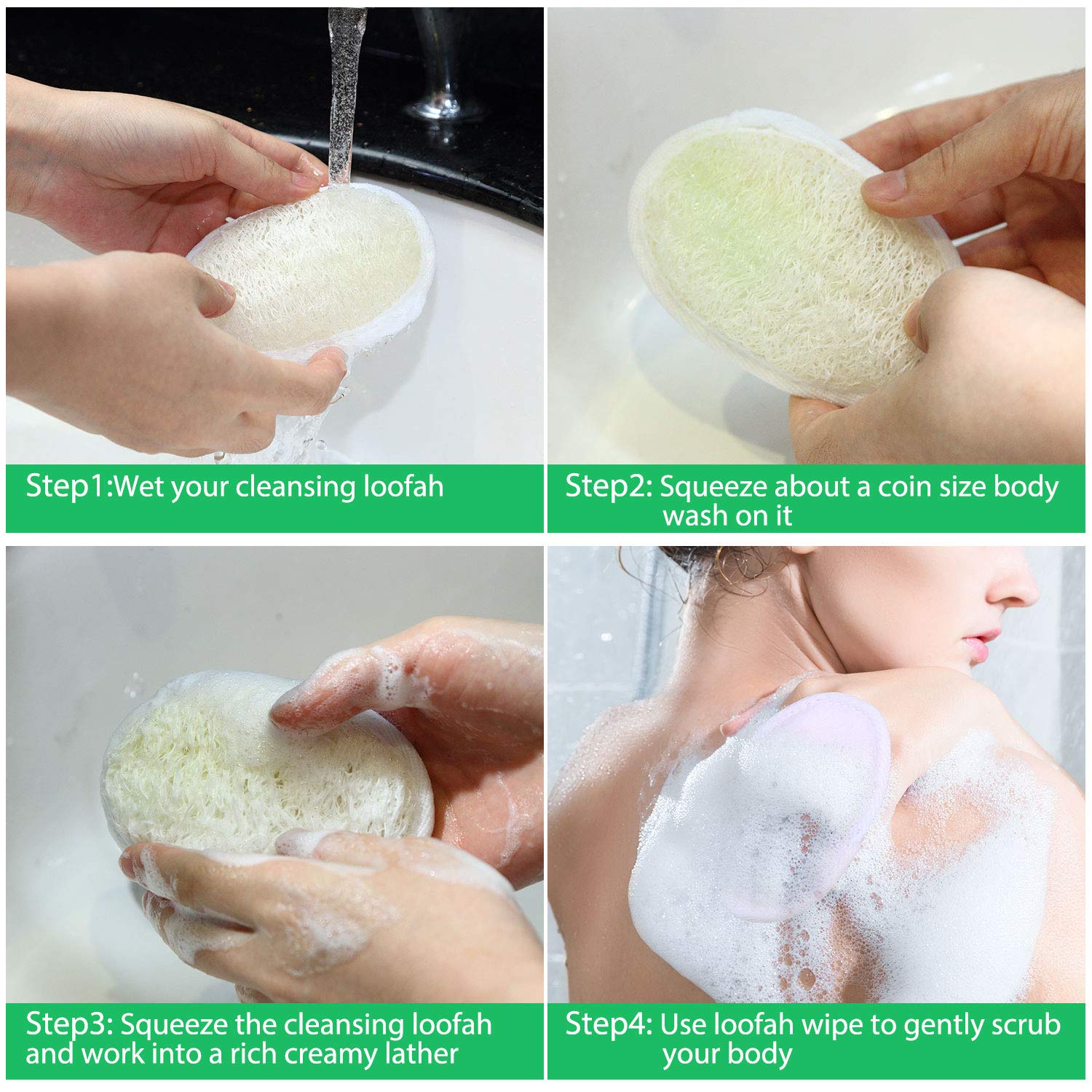 18 Packs Bath Shower Loofah Sponge Pad Exfoliating Loofah Body Scrubber Natural Bath Sponge Brush for Men and Women (Oval) : Beauty & Personal Care
