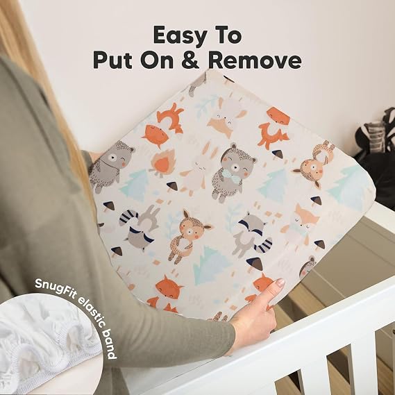 2 Pack Baby Bassinet Sheets Girl, Boy 32X17 - Ultra Soft Cotton Material