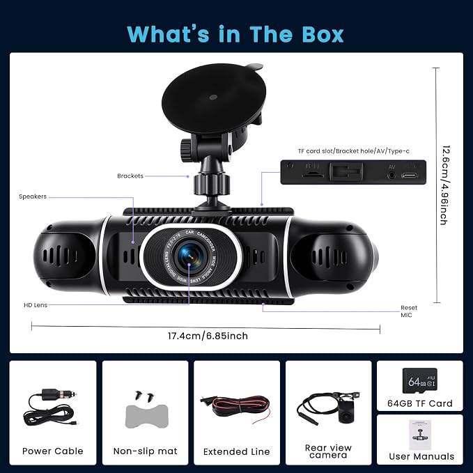 Cámara para carro 4 canales 1080p con WiFi y visión nocturna miniatura 7