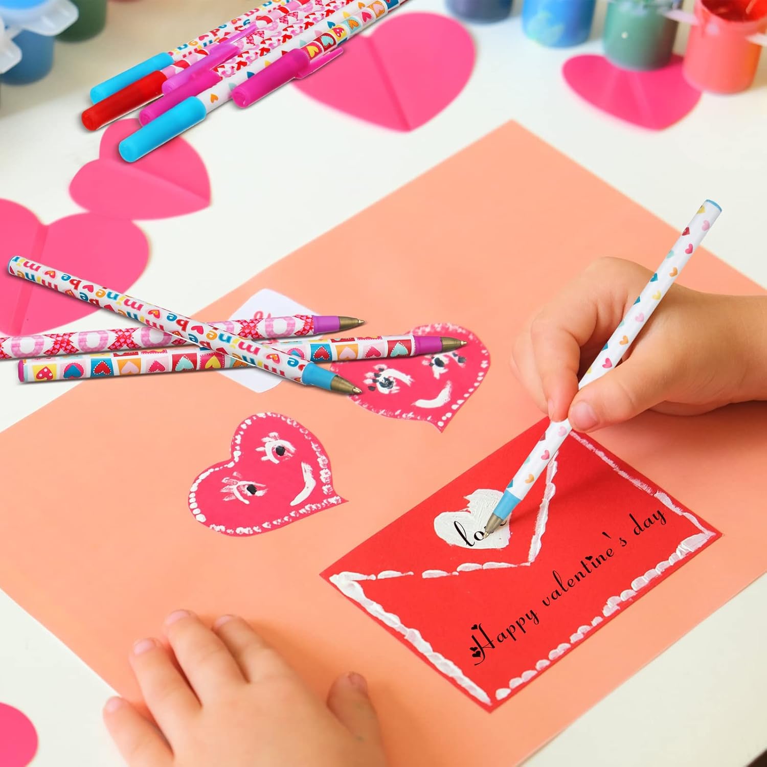 Yexiya 150 Pcs Valentine's Day Ballpoint Pen Bulk Heart Ballpoint Pen Wedding Pens Black Ink Pens for School Office Supplies Valentine's Day Wedding Exchange Gift Party Supplies, 0.7 mm - Image 7